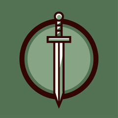 Minimalist illustration of a Viking sword