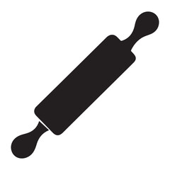 Silhouette of Rolling Pin Kitchen Baking Utensil Vector Illustration