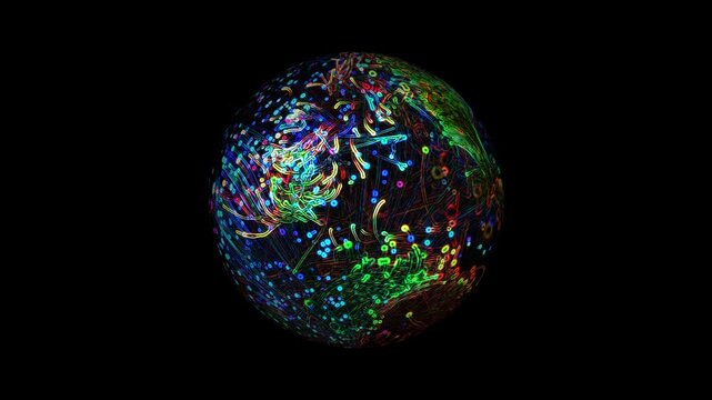 glowing sphere on black background with alpha and rotation