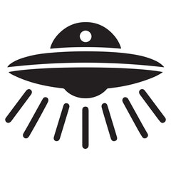 Silhouette Flying Saucer Abduction Beam Vector Image for Design