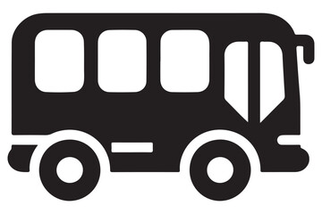 Black Bus Vector Silhouette Image for Transport Projects