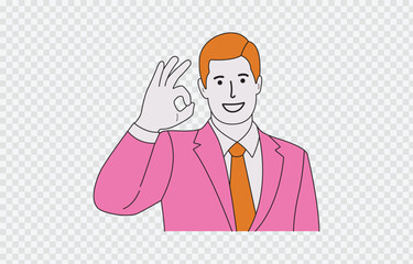 Businessman vector art Isolated on transparent background and editable stroke
