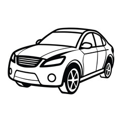 Car vector illustration line art 