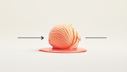 Melting Peach Ice Cream Scoop.