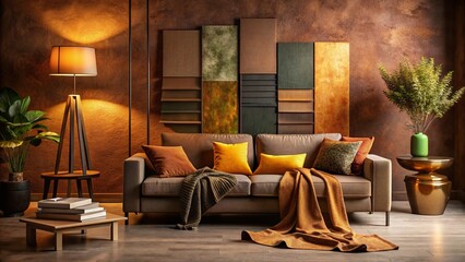 Moody Low-Light Interior Design Color Palette Inspiration -  Warm Hues & Textured Walls