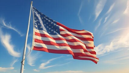Obraz premium American Wave Flag.