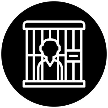 white person behind bars icon clip art preview