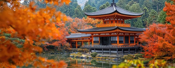 Stunning Autumnal View Daigo Temple