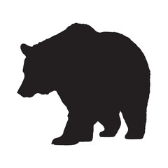 Bear Silhouette Vector - High-Quality Black and White Beast Symbol for Outdoor Themes - Bear Vector - Bear Icon - Bear Illustration

