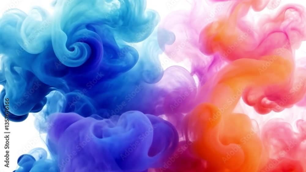 Fototapete vibrant swirls of colorful smoke create a captivating abstract pattern, perfect for backgrounds and 