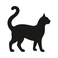 Black cat silhouette vector isolated on white background