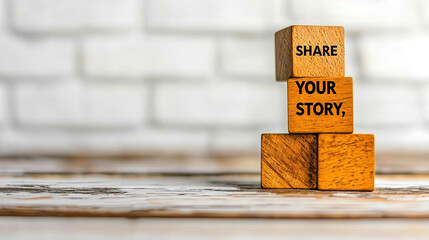 Wooden blocks stacked with message