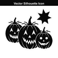 Spooky Halloween Pumpkin Lantern Illustration on Black Background.