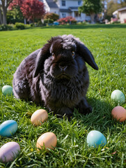 Easter Bunnies in a Spring Garden