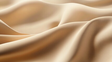 Fototapeta premium Cream fabric with soft gradient, smooth surface, minimalistic backdrop, conveying calm and simplicity. 