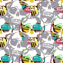 Obraz premium Seamless pattern with skulls