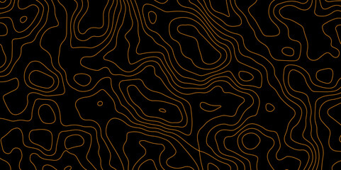 Abstract topography contour map background design. geometric black curve lines texture
