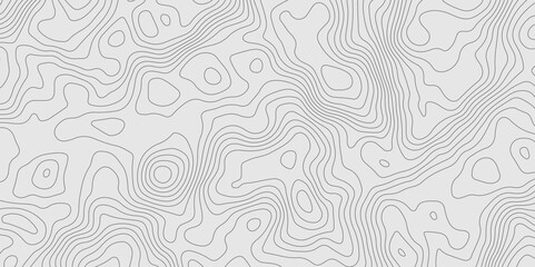 Abstract topography contour map background design. geometric black curve lines texture