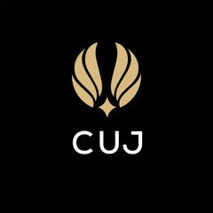 Fototapeta premium CUJ creative minimalist letter logo.