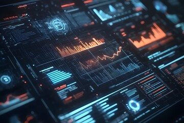 Interactive holographic business data charts.