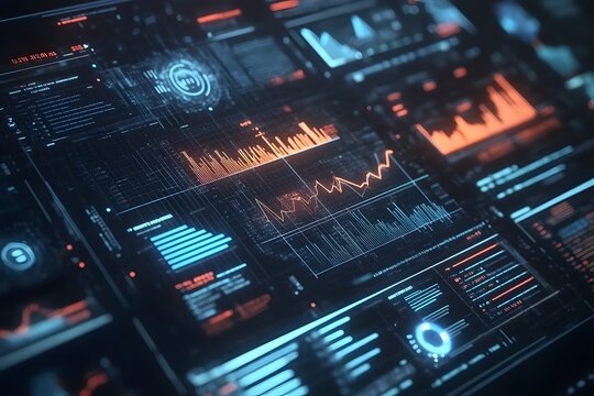 Interactive holographic business data charts.
