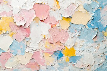Fototapeta premium Colorful abstract texture with pink, yellow, and blue paint layers