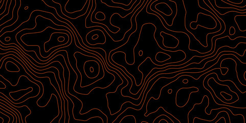 Abstract topography contour map background design. geometric black curve lines texture