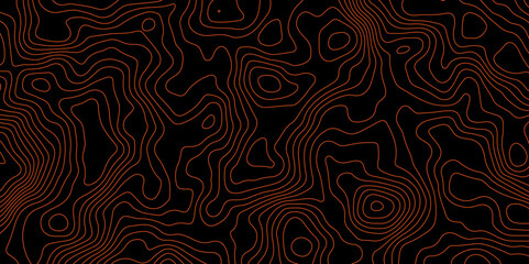 Abstract topography contour map background design. geometric black curve lines texture