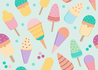 Playful and Colorful Ice Cream Seamless Pattern