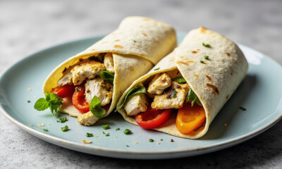 Pesto Chicken & Pepper Wraps