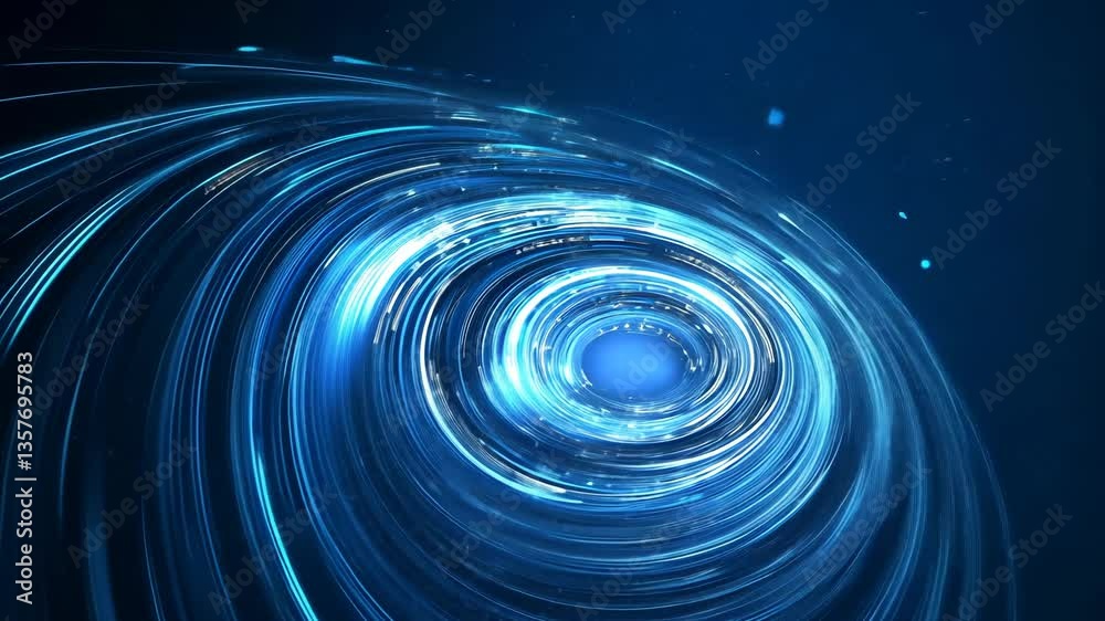Poster blue white circular lines create a futuristic tech abstract background generative ai
