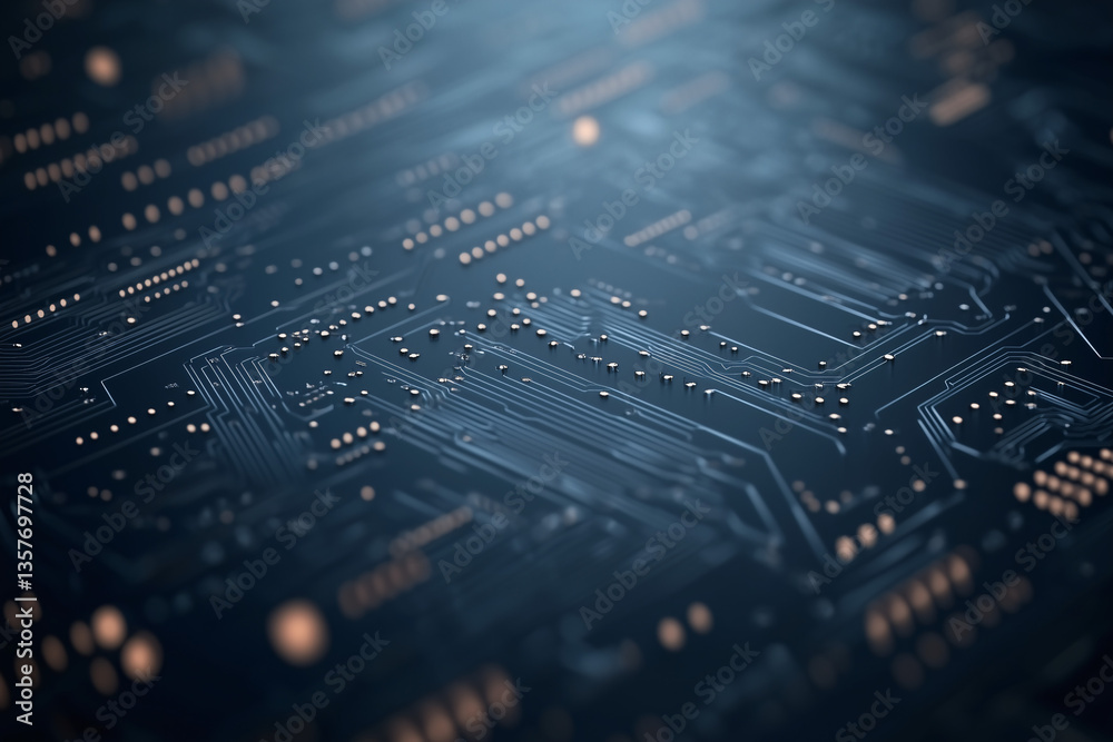 Poster tech circuit: a mesmerizing close-up of a circuit board, featuring an intricate network of electroni
