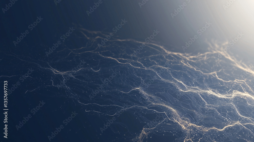 Poster abstract particle wave: a captivating depiction of a dynamic particle wave formation, swirling and u