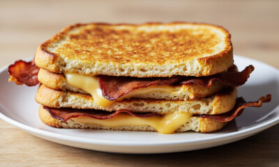 Grilled Cheese and Bacon Sandwich