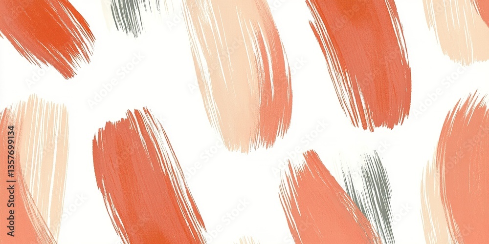 Poster abstract brush stroke pattern on a white background showcasing warm colors and soft textures with a 