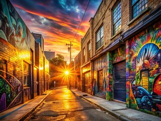 Fototapeta premium Panoramic Hip Hop Graffiti Wall Art Background - Urban Street Style Photography