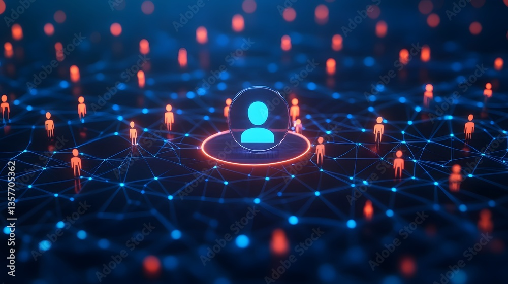 Aufkleber digital network representing the concept of networking. illustrating connection and digital identity
