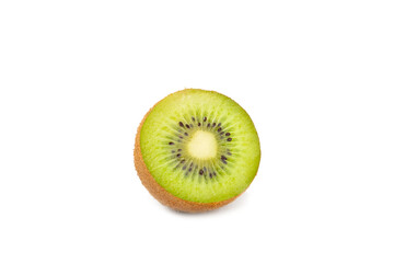 Kiwi isolated on white background. Whole fruit and slices pieces of kiwi on white background. fresh...