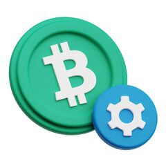 bitcoin cash crypto 3d icon isolated on the transparent background