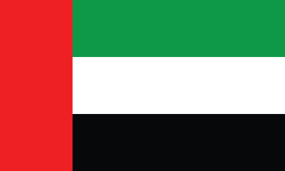 United Arab Emirates flag vector icon, UAE flag. National flag of United Arab Emirates, flat vector illustration.
