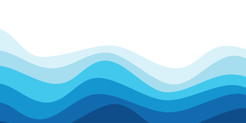 Sea waves layered vector background illustration and sea beach vector illustration.