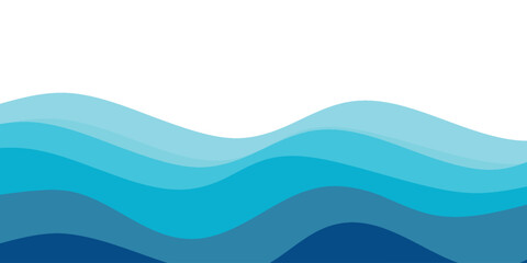 Sea waves layered vector background illustration and sea beach vector illustration.