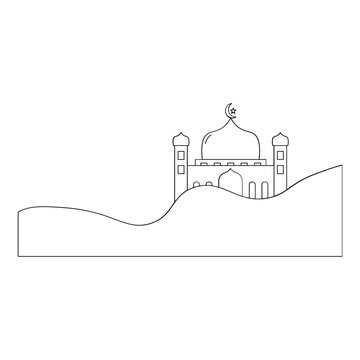 recommend clip art: islamic mosque outline background illustration