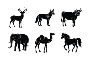 vector silhouettes of animals 