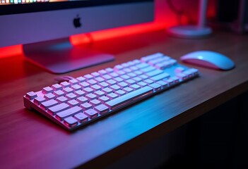 Black office desk table with computer and coffe cup