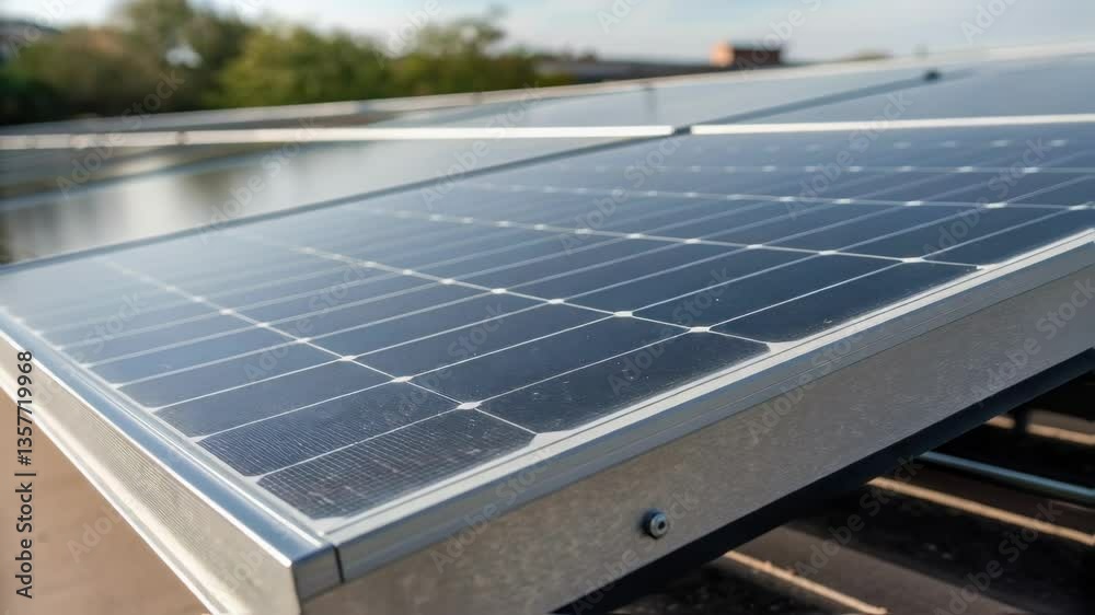 Aufkleber a closeup on the reflective edge of a solar panel showcasing the sleek design and technology that ca