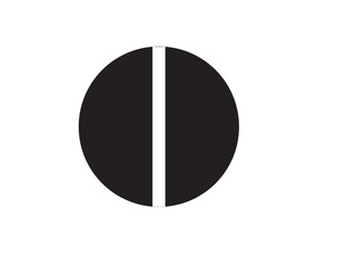 Circle icon sheared in two pieces illustration and vector design