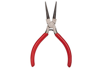 Round Nose Pliers with Red Handles Isolated