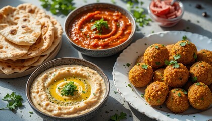 Fresh Falafel and Hummus Platter