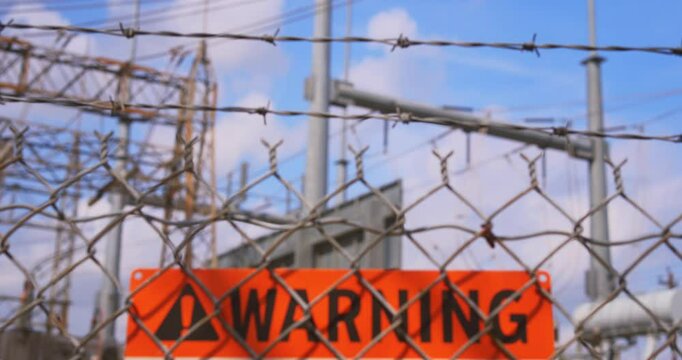 Restricted Access: Electricity Grid Protected by Chained Fence
